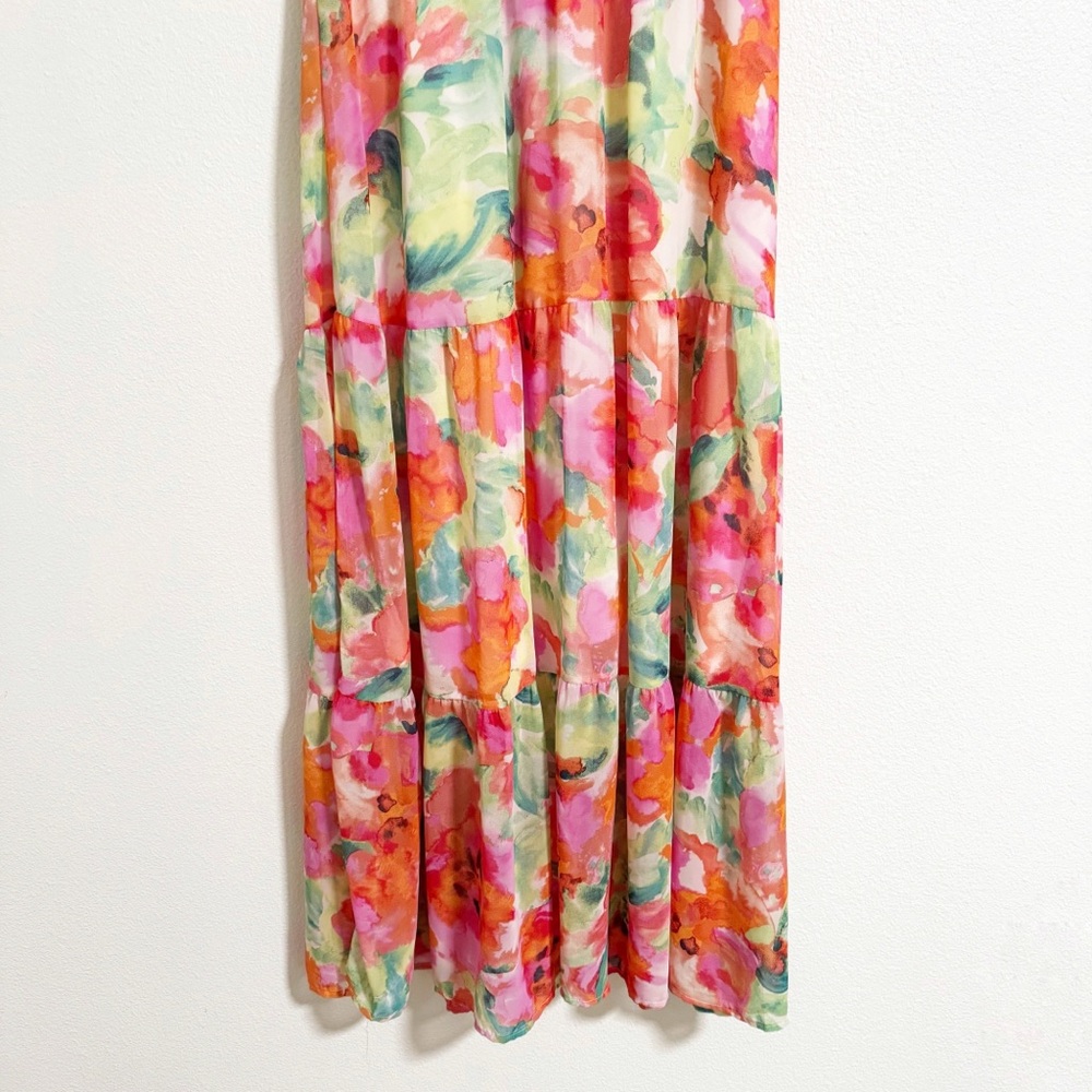 Cynthia Rowley Smocked Waist Tiered Floral Maxi Dress - Picture 6 of 10